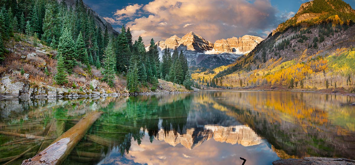 Maroon Bells Sunrise Aspen Colorado Fall Colors