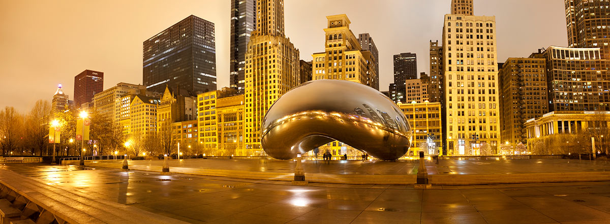 Chicago Cloud Gate the Bean Gold