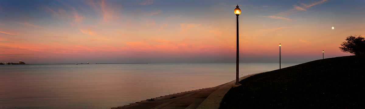 Chicago Sunset Lake Michigan Silhouette