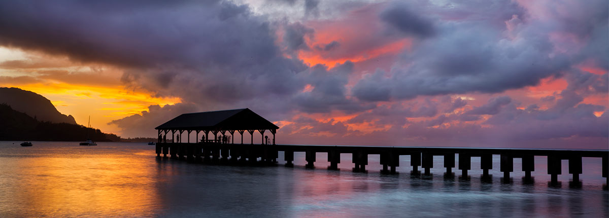 Hanalei Bay Pier Sunset Kauai