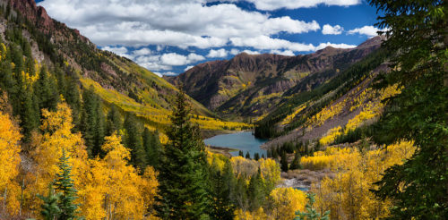 Maroon Lake Aspen Fall Colors Colorado