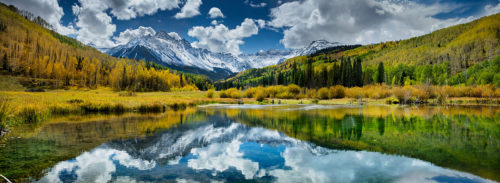 Mt Sneffels Lake Reflection Colorado Fall Colors