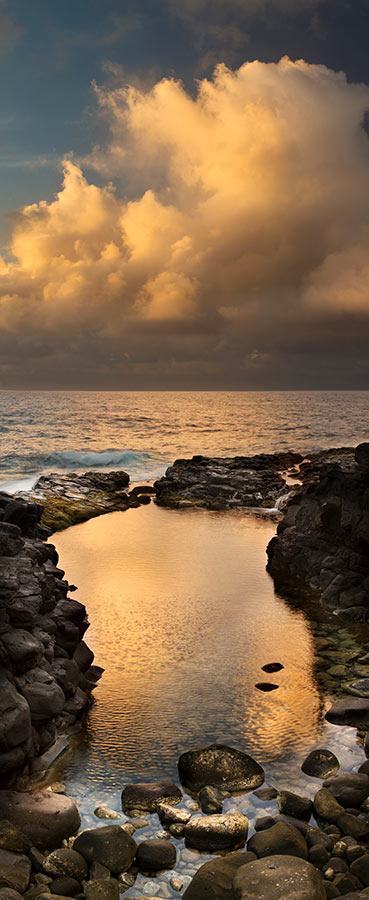 Queens Bath Kauai Sunset Vertical