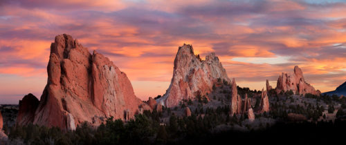 Garden of the Gods Panoramic Sunset Colorado Springs