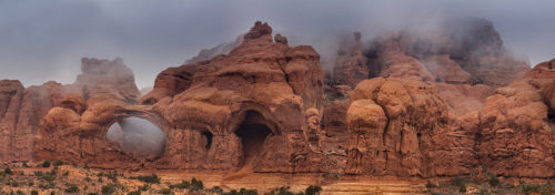 Parade of Elephants Fog Arches National Park