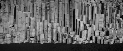 Basalt Wall Black Sand Beach Iceland